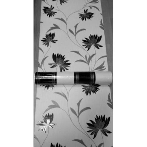 bloemen barok strepen glitter roosjes vinyl behang xz