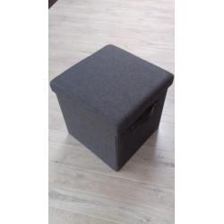 Opvouwbare poef met opbergruimte NIEUW 38x38x38cm