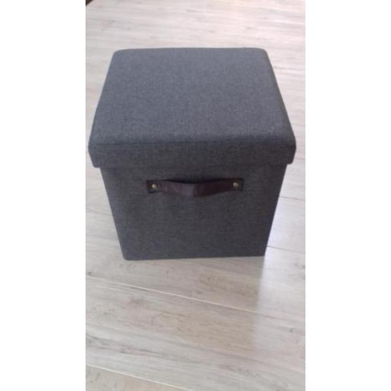 Opvouwbare poef met opbergruimte NIEUW 38x38x38cm