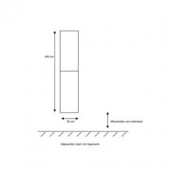 Saniclass Rome kolomkast 160x35x35cm hoogglans wit