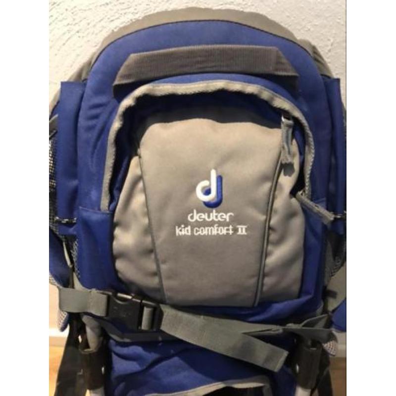 Deuter kid comfort II wandelrugzak blauw zo goed als nieuw