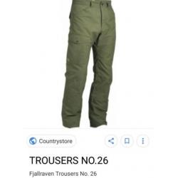 Fjallraven Numbers trousers 26. SIZE 48.