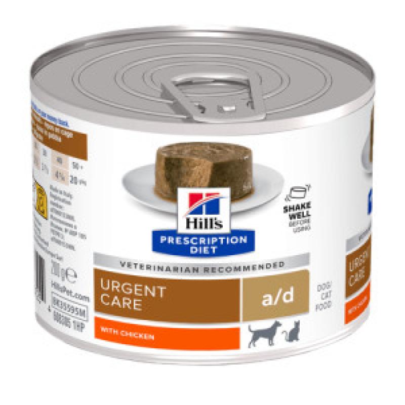 Hill's Prescription Diet A/D Urgent Care natvoer hond / kat met kip blik 1 tray (12 x 200 g)