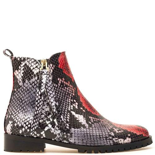 elizabeth platte laars snake grijs rood